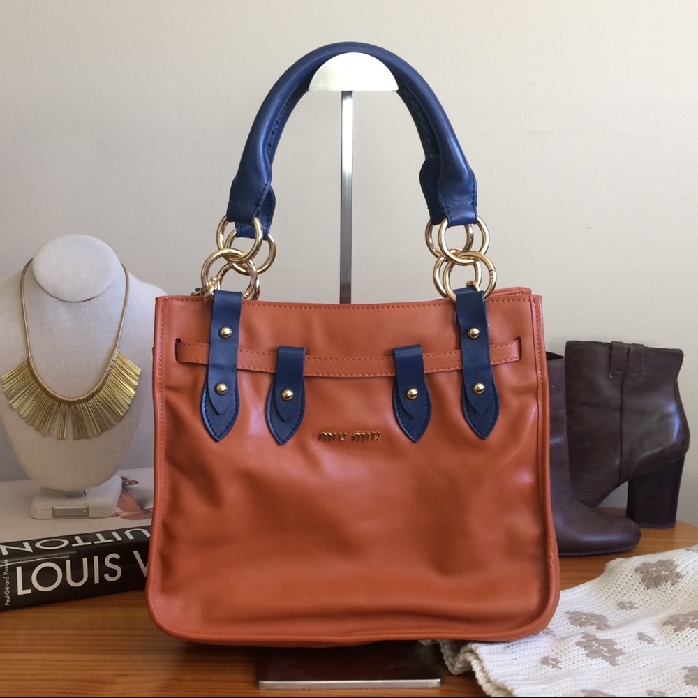 Large Leather Authentic Miu Miu shoulder bag 12x11